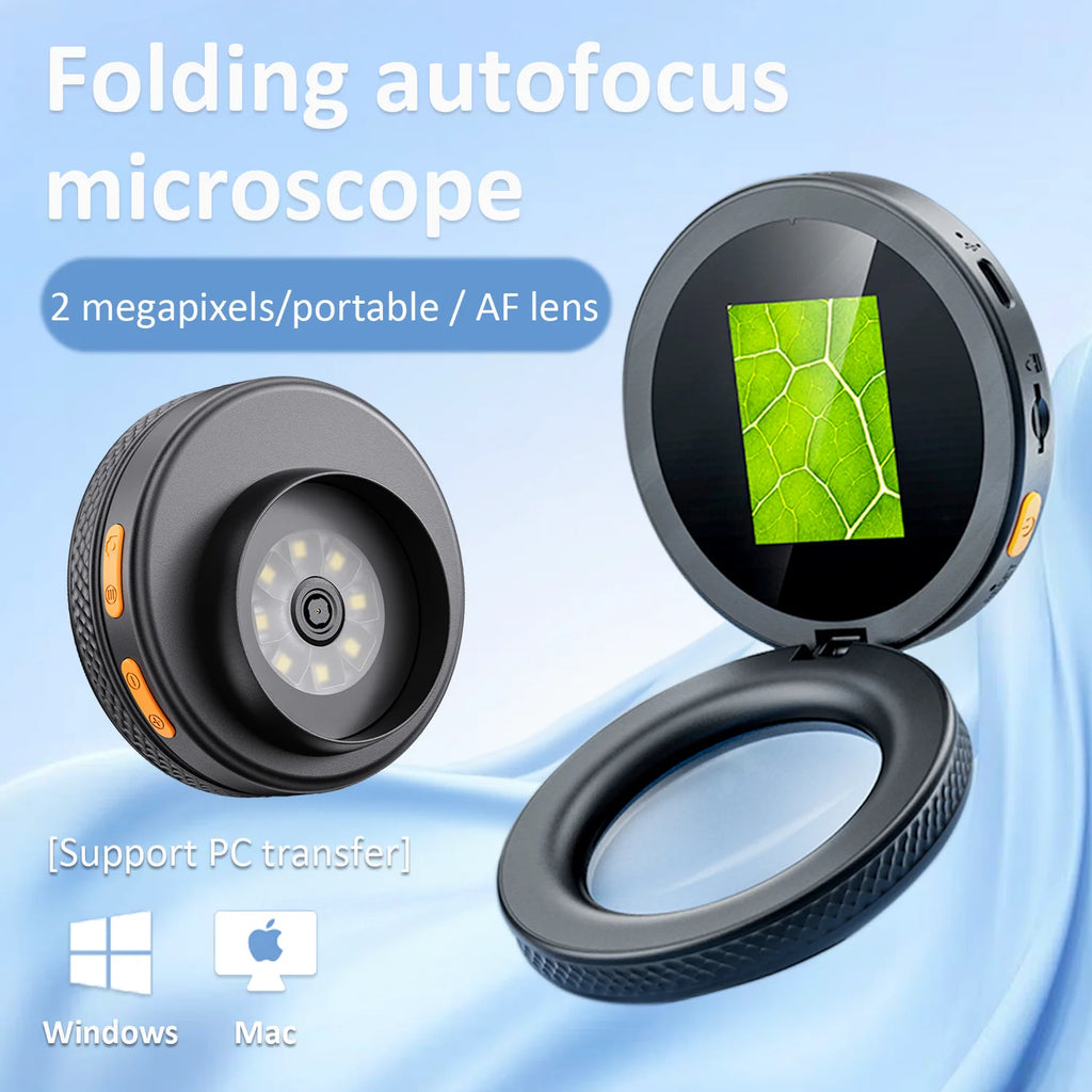2.0 inch Autofocus Microscope Magnifier 500X 1080P Digital Microscope 8Leds Magnifying Glass for Electronics Repair Maintenance