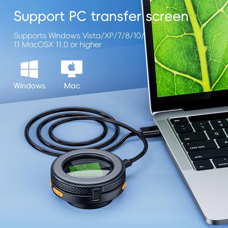 2.0 inch Autofocus Microscope Magnifier 500X 1080P Digital Microscope 8Leds Magnifying Glass for Electronics Repair Maintenance