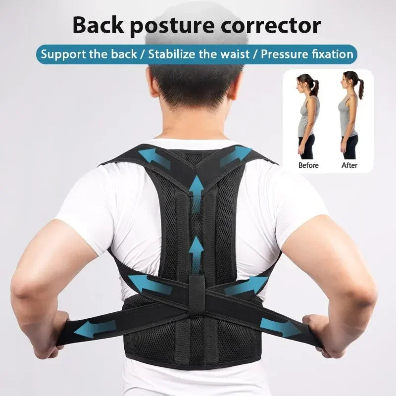 Posture Corrector Back Brace, Adjustable & Breathable for Upper Back Support, Improve Posture and Relieve Pain